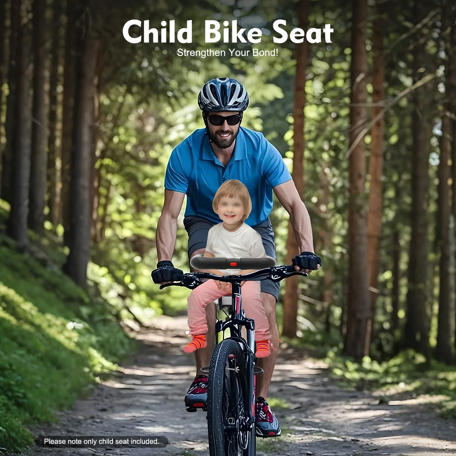Heavy-Duty Kids Bike Seat with Guardrails & Adjustable Footrests Kf S9e80bc4756694347835ff1073595ae9ct