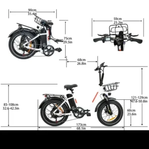 blj ebike 20x4.0 tire 750w 48v 13ah 20 inches men's and women's electric bicycle, suitable for urban beaches.