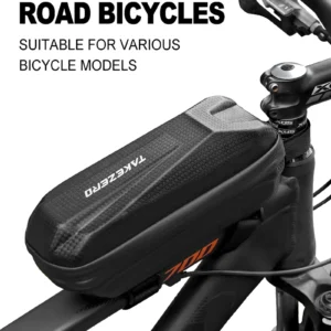 1l eva hard shell bicycle bag for mountain & road bikes front beam bag, waterproof top tube bag, cycling equipment