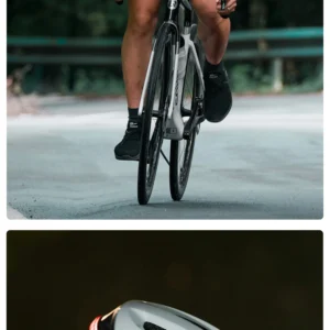 rockbros bike helmet light helmet with remote control rechargeable tail light bicycle cycling helmet intelligent safety helmet