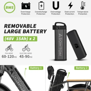 electric 750w aluminum alloy 48v30ah lithium battery central motor carry 330lb ebike adult cargo multiple shock absorption bike