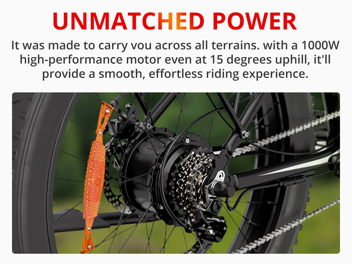 AMYET EB26 Electric Bike for Adults 1000W Electric Bicycle 48V 15AH E Bike 26" Fat Tire Mountain 31mph Dual Shock Absorber Ebike Kf Scacfc76abce04fcf9c0c5510f7276ba0U