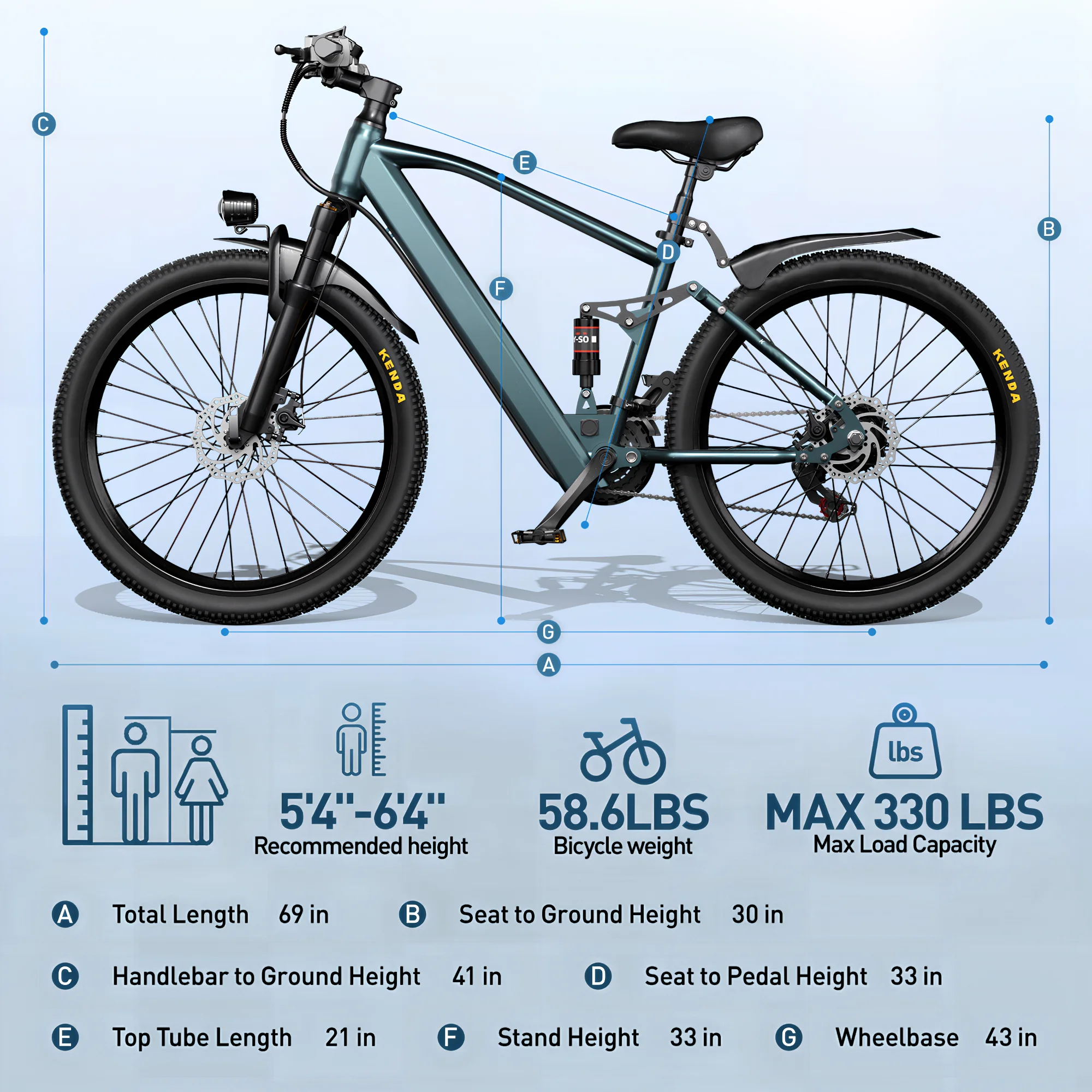 Aairsk GT900 26″ Electric Bike 400W (750W Peak) 25MPH, 40 Miles Kf Sd76bfa0a02974c8f86594fe42bb879f3t