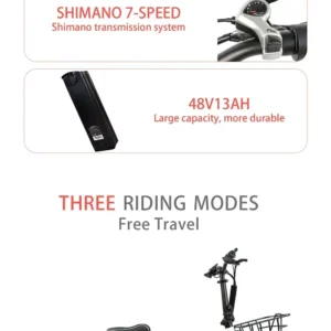 blj ebike 20x4.0 tire 750w 48v 13ah 20 inches men's and women's electric bicycle, suitable for urban beaches.