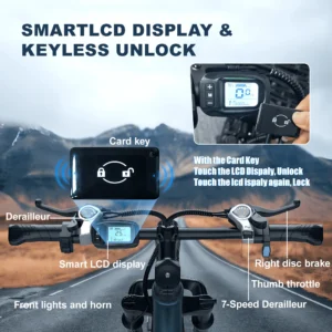 26'' electric bike for adults,750w peak motor mountain ebike,25mph up to 40miles,7 speed,shock absorbers,commuter e bike