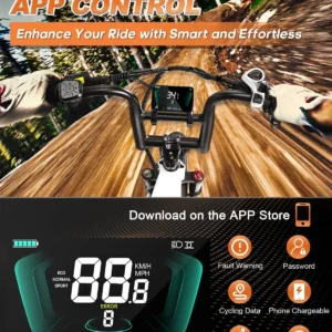 w wallke h7 awd electric bike 60ah 3200w peak dual motor ebike 20” fat tire electric bicycle 34mph step thru e bike app control