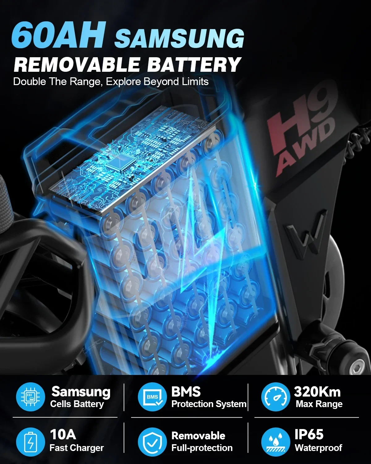 ebike h9 awd city electric bicycle 2000w folding 60ah ebike 20*4.0" fat tire mountain multiple shock absorption all terrain bike ebike h9 awd city electric bicycle 2000w folding 60ah ebike 20*4.0" fat tire mountain multiple shock absorption all terrain bike