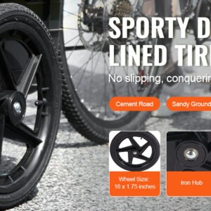 succebuy 88lbs bike cargo trailer bicycle wagon cart foldable storage with 16" wheels & safe reflectors fits 24" 28" bike wheels