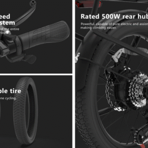 invanti tide2 20" folding electric bike 500w motor 48v 10.4ah battery black